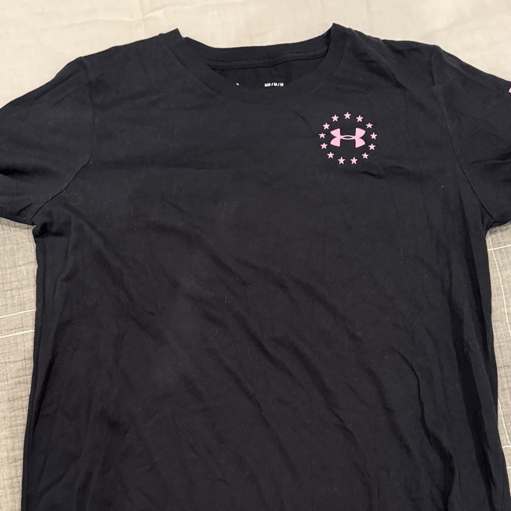Under Armour Black Tee with Pink Emblem